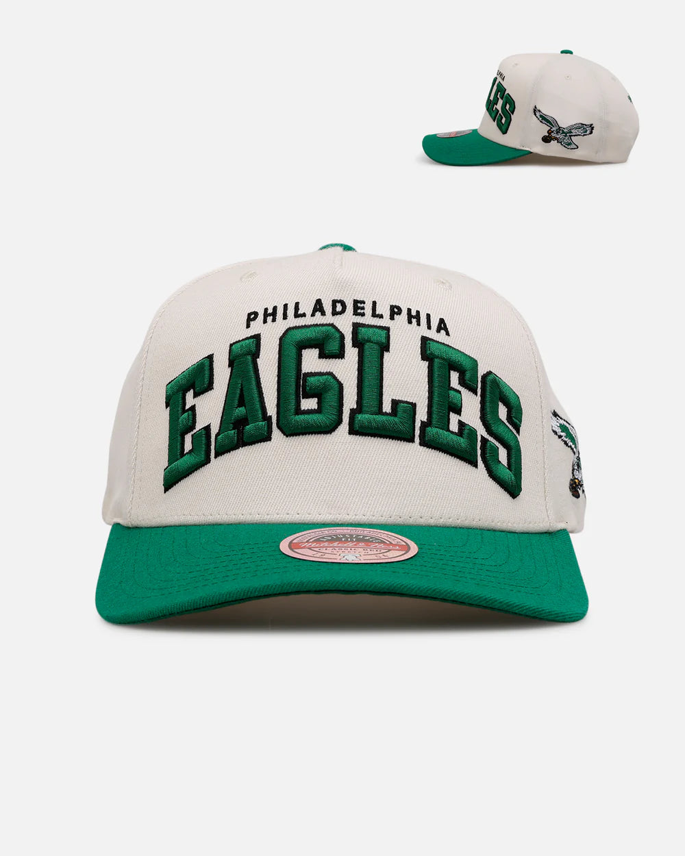 Philadelphia Eagles Team Arch Flex110 Snapback - Cream/Green