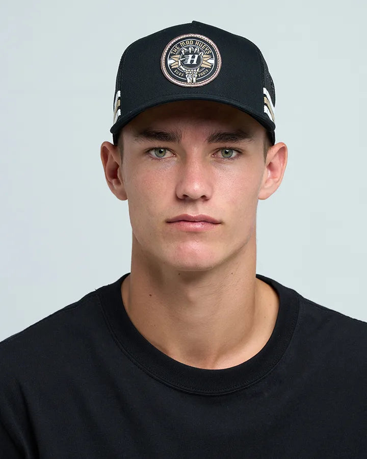 SURF HUEYS | TWILL TRUCKER - BLACK-OSFM