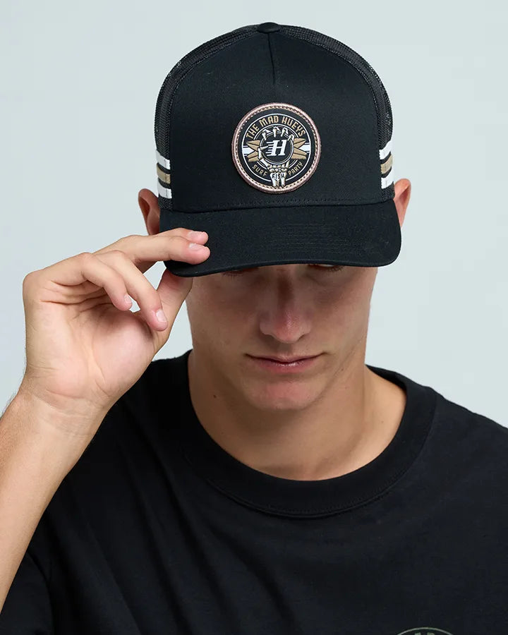 SURF HUEYS | TWILL TRUCKER - BLACK-OSFM