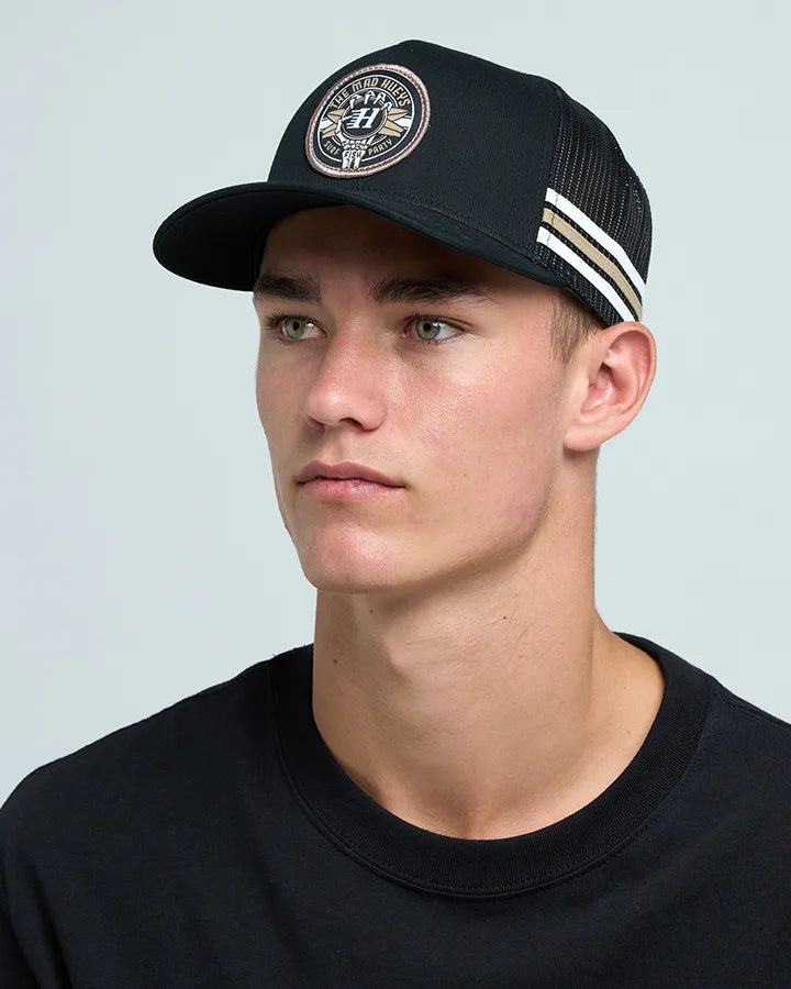 SURF HUEYS | TWILL TRUCKER - BLACK-OSFM