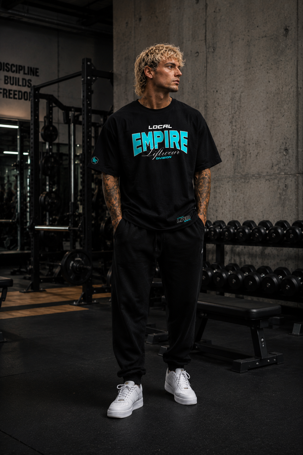 LWD Local Liftwear Division OS Tee - Black Teal