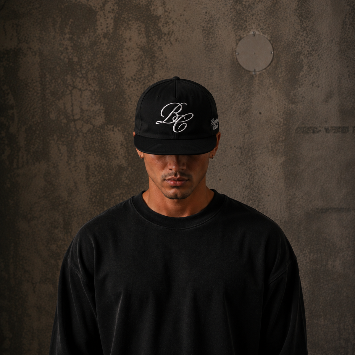 Monogram BC Cap - Short Brim 5 Panel - Black