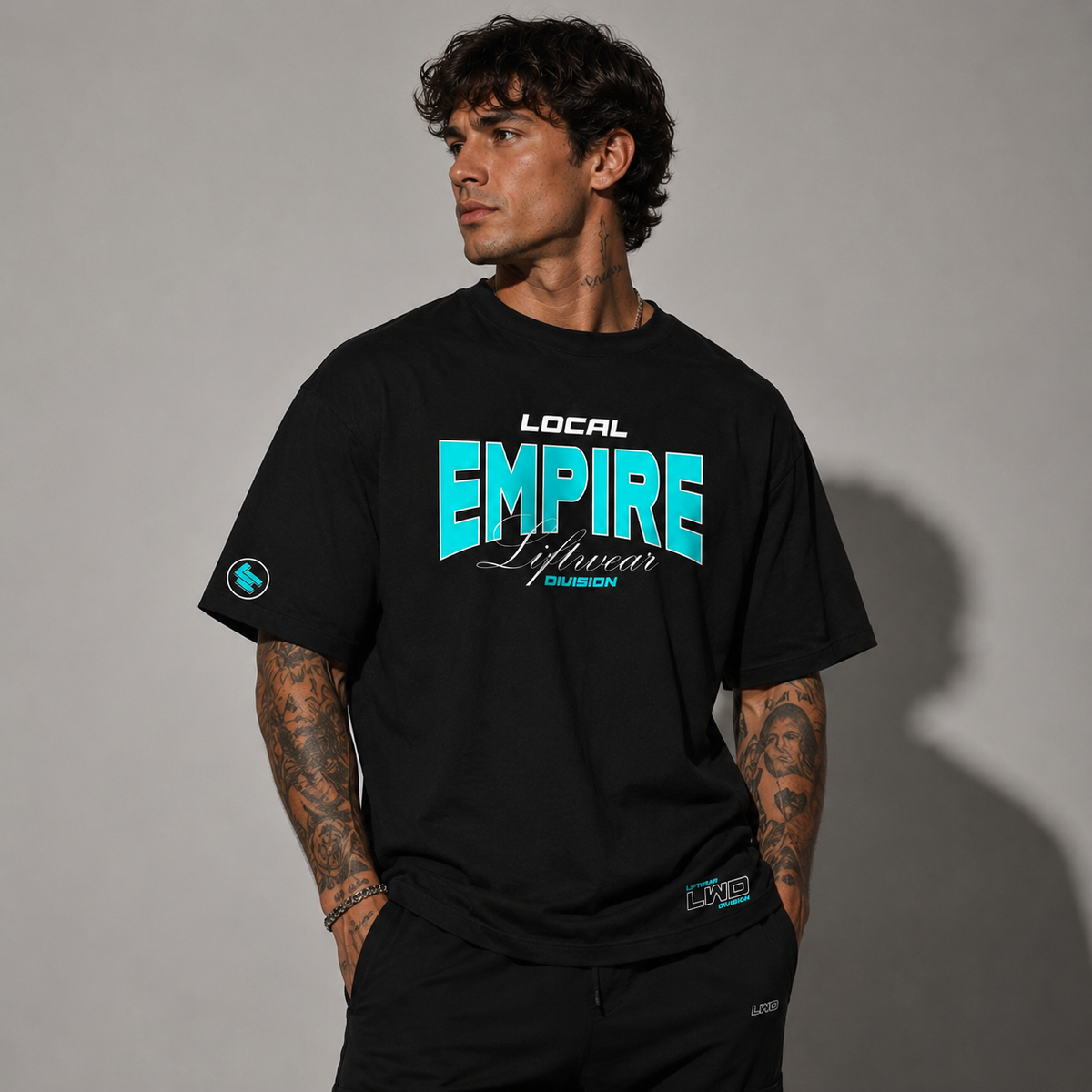 LWD Local Liftwear Division OS Tee - Black Teal