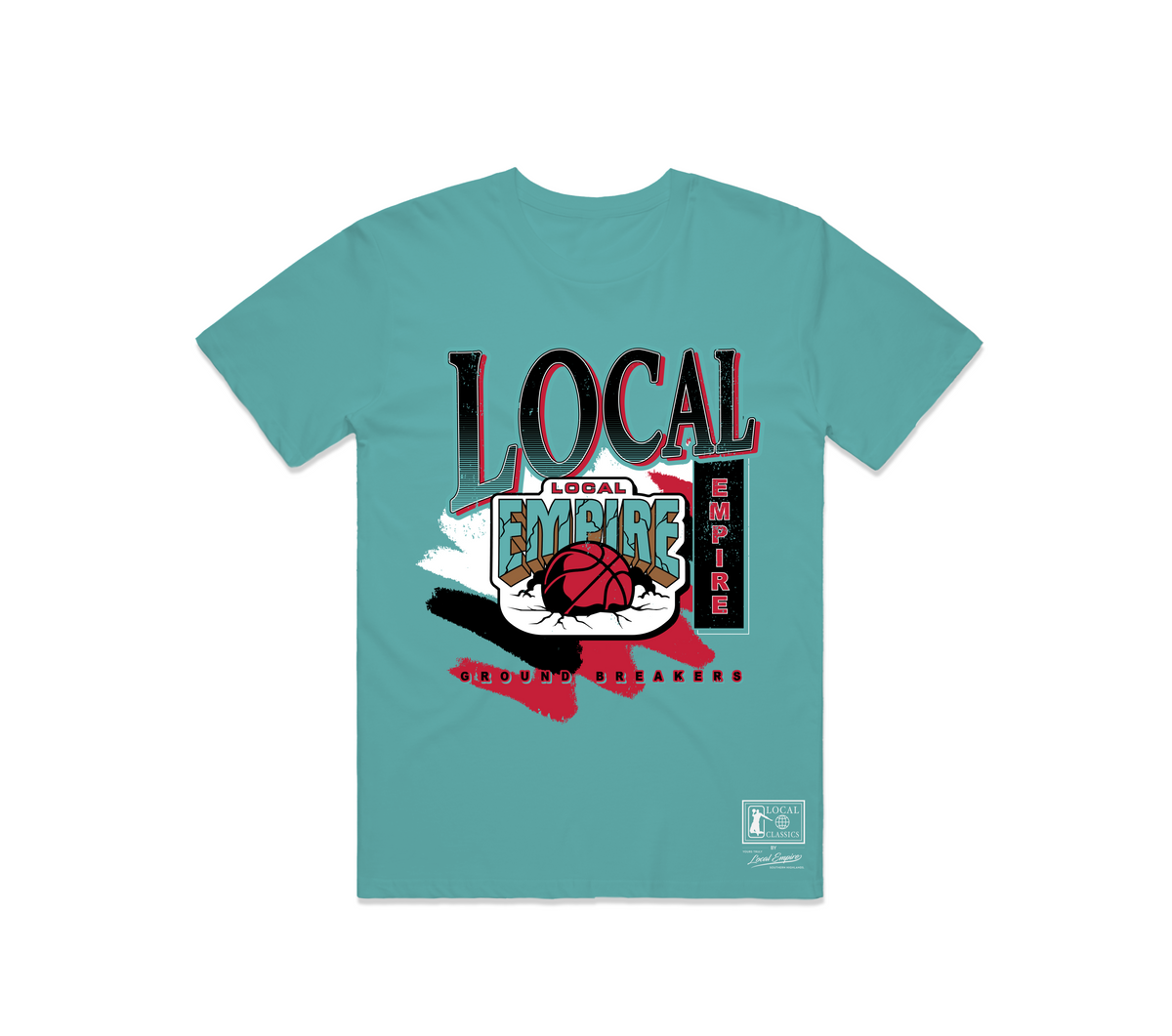 Local Ground Breakers Teal OS tee