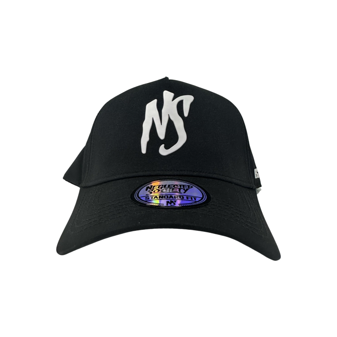 NS Black With White Rubber Logo Water Resistant Cap 1 of 1