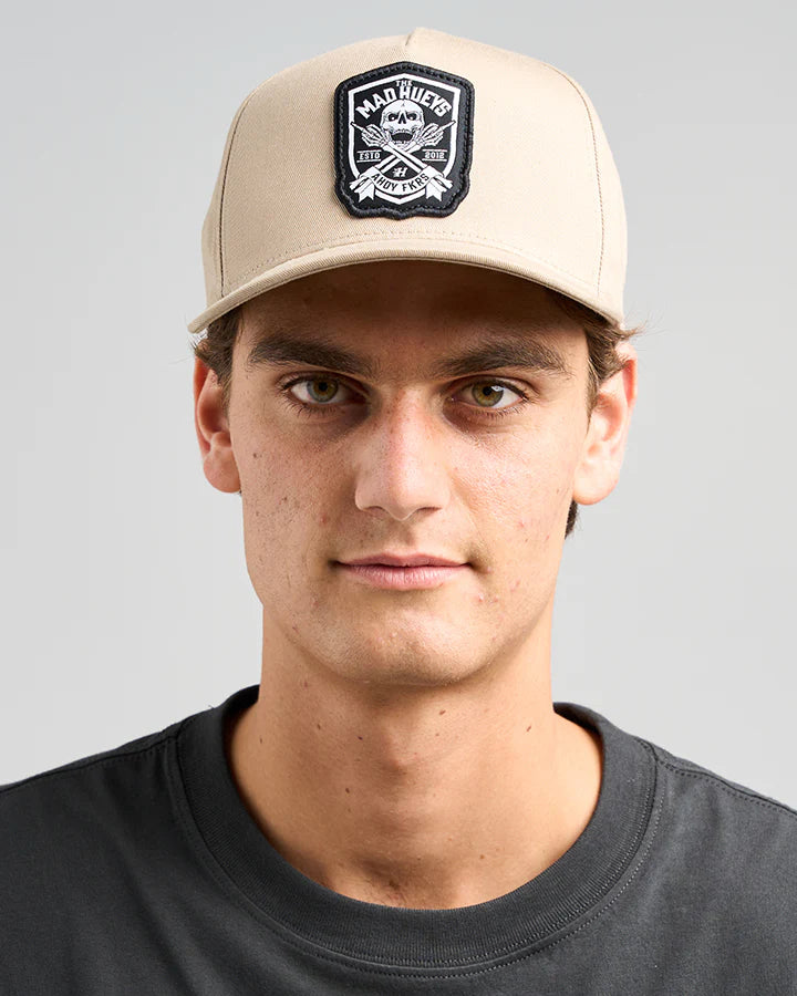 AHOY FKRS SHIELD | TWILL SNAPBACK - TAN-OSFM