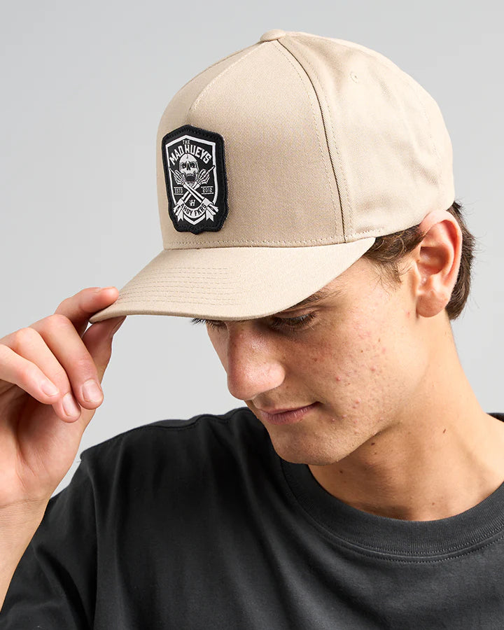 AHOY FKRS SHIELD | TWILL SNAPBACK - TAN-OSFM