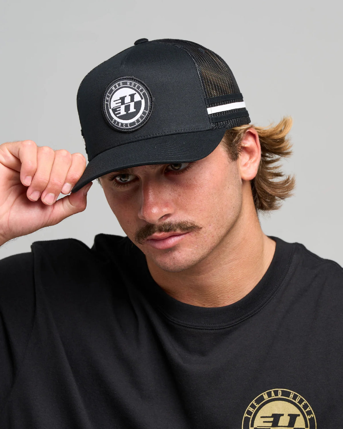 H Series Split Twill Trucker Black