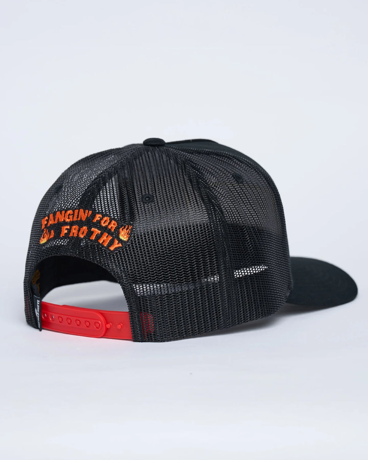 Frothy Fanging Twill Trucker Black