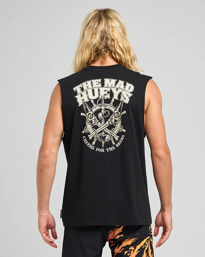 SHIP WHEEL BEERS MUSCLE - BLACK