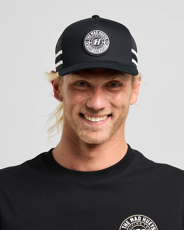 Hueys Good Life Twill Trucker Black
