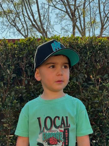 NS Aframe Black Teal Outlined INFANT Fit Snapback