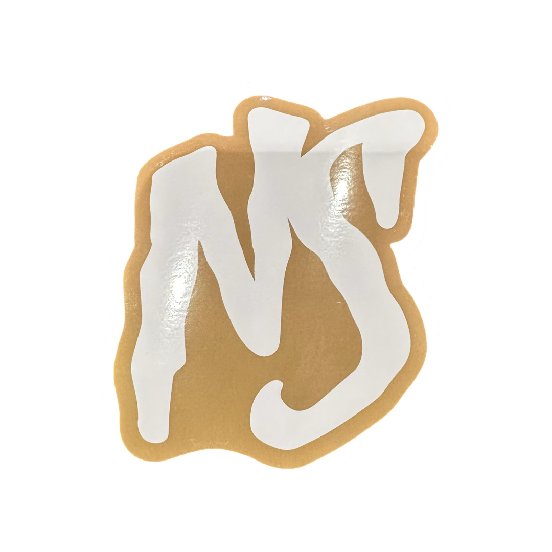 NS Tan White Sticker 10cm