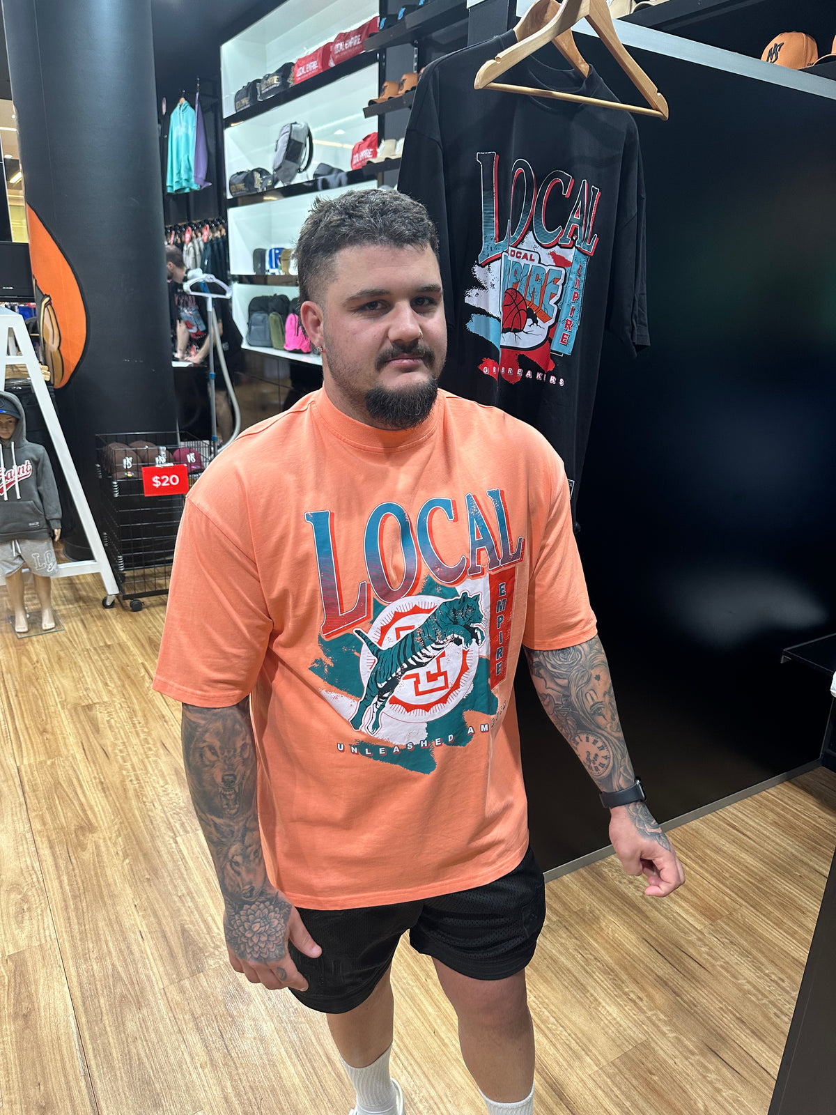 Local Unleashed Ambush Washed Orange OS tee
