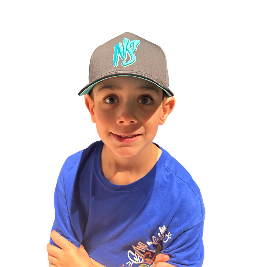 NS Aframe Black Teal  Outlined Youth Fit Snapback