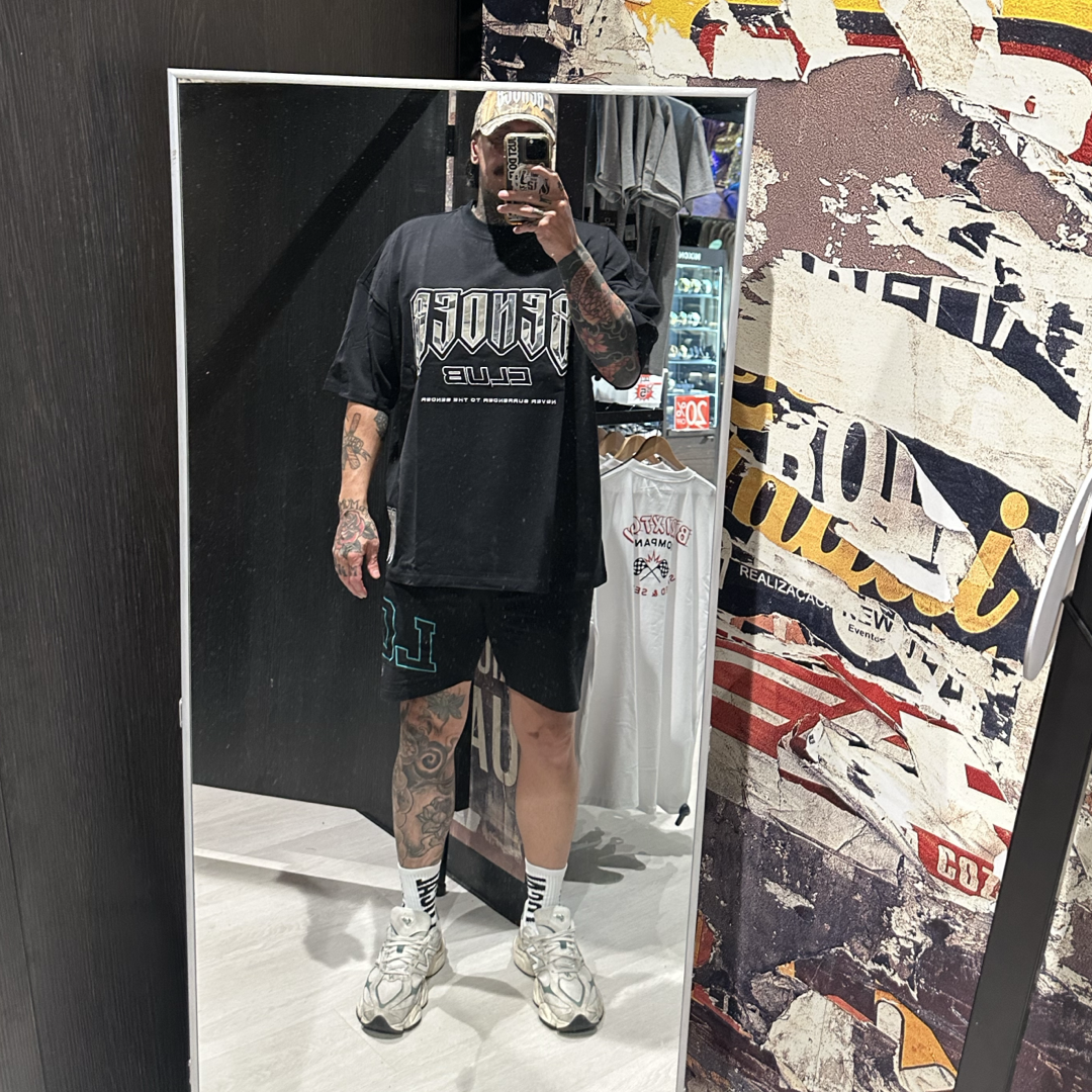 The Never Surrender Tee - Black With Camo Patch