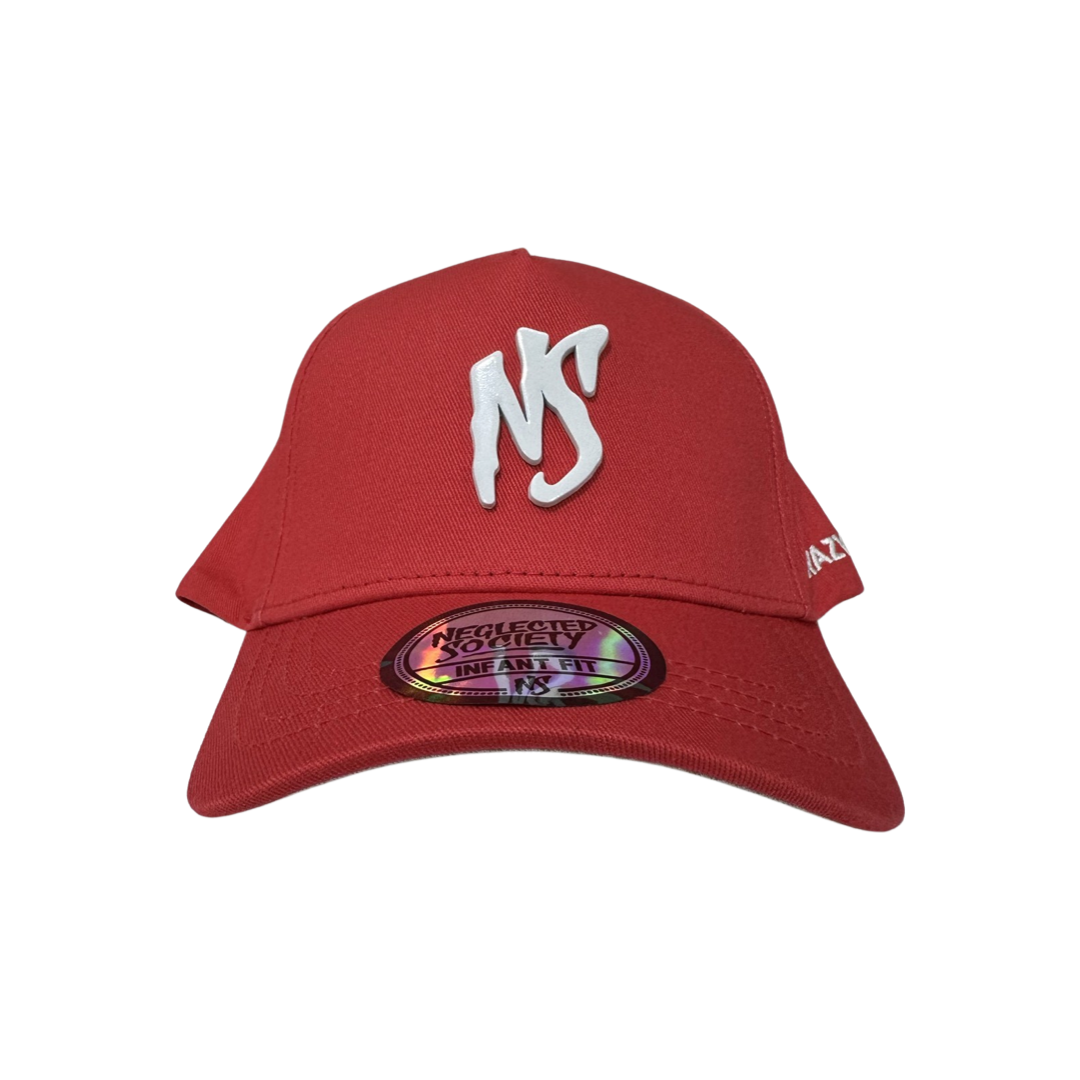 NS Red White Metal Mini Badge Infant Fit Snapback