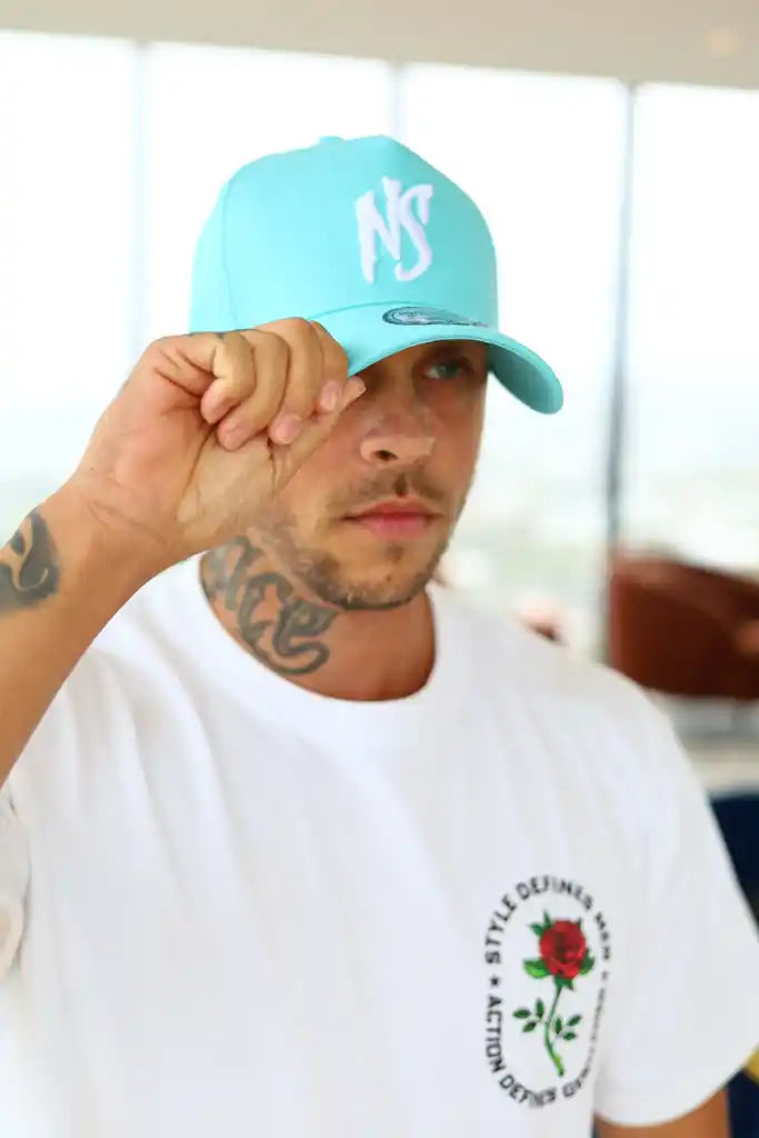 NS Aframe Teal White Snapback