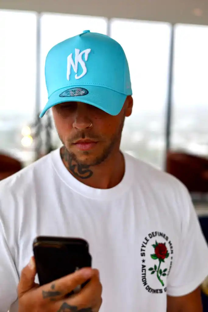 NS Aframe Teal White Snapback