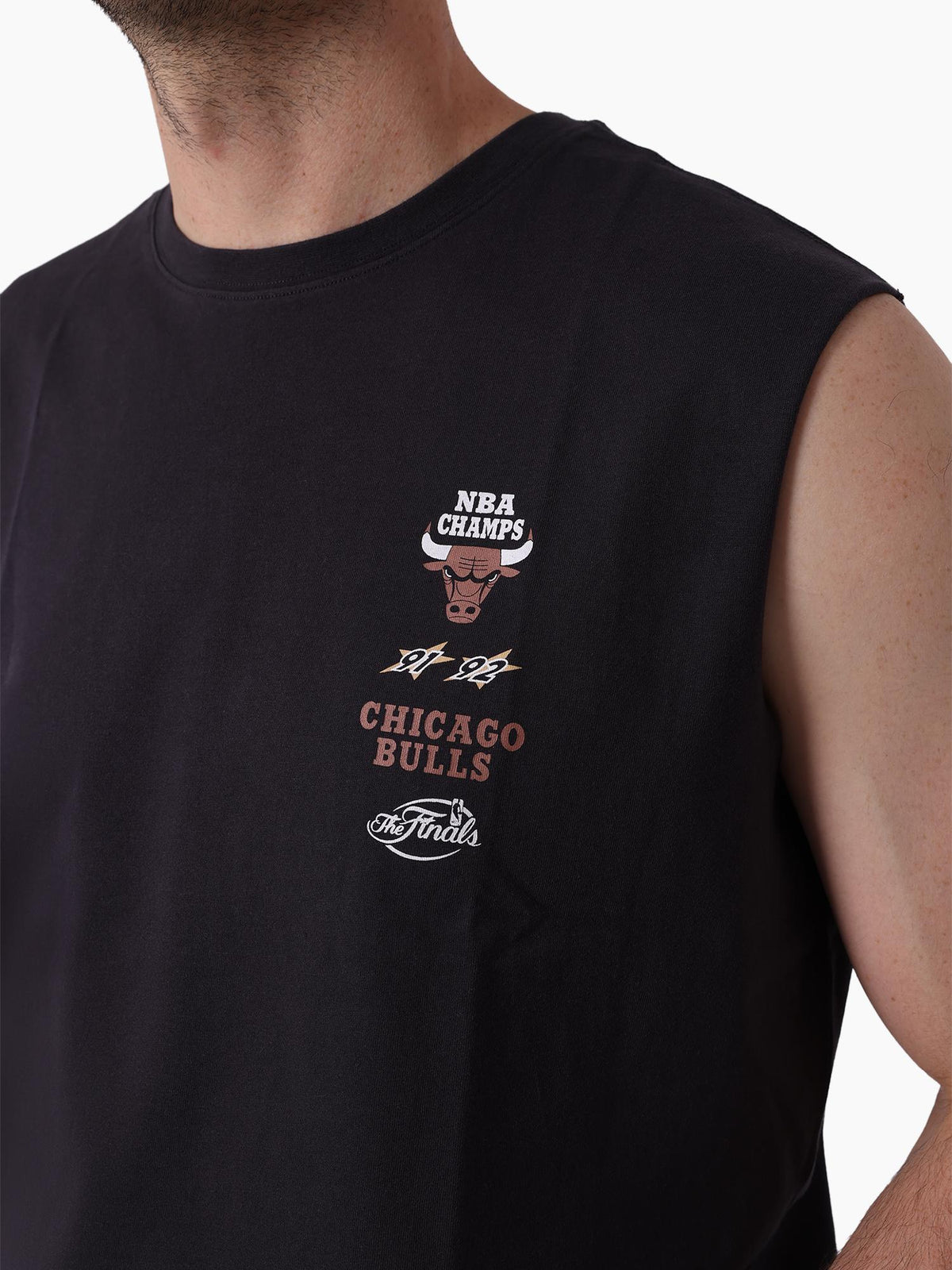 BACK 2 BACK MUSCLE TEE BULLS - WASHED BLACK