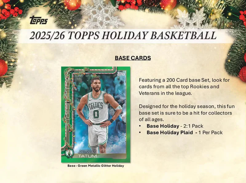 2025/26 Topps NBA Holiday Basketball Trading Card Advent Calendar Box Sealed (24 packs)