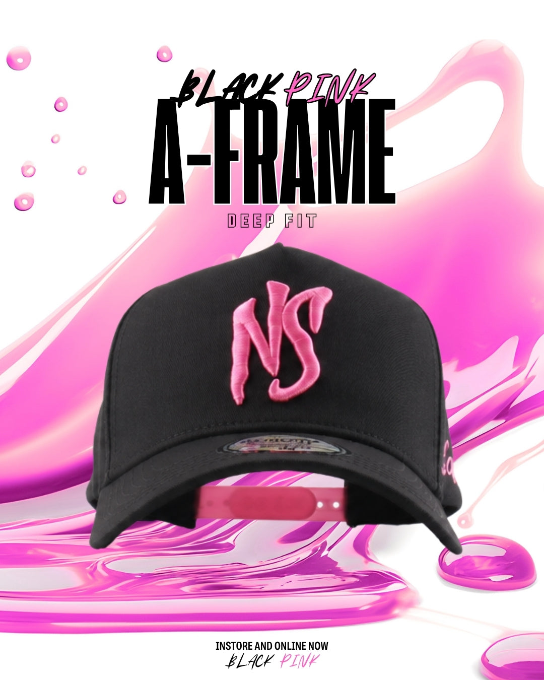 NS Aframe Black Pink Snapback