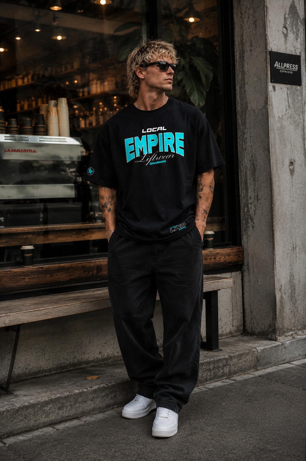 LWD Local Liftwear Division OS Tee - Black Teal
