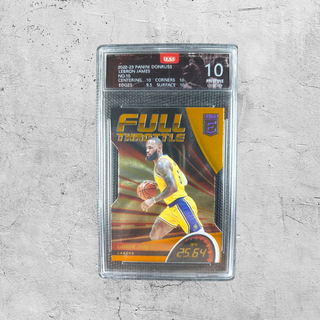 2022-23 Donruss Elite LeBron James Full Throttle Orange Die Cut SP OCD Pristine 10