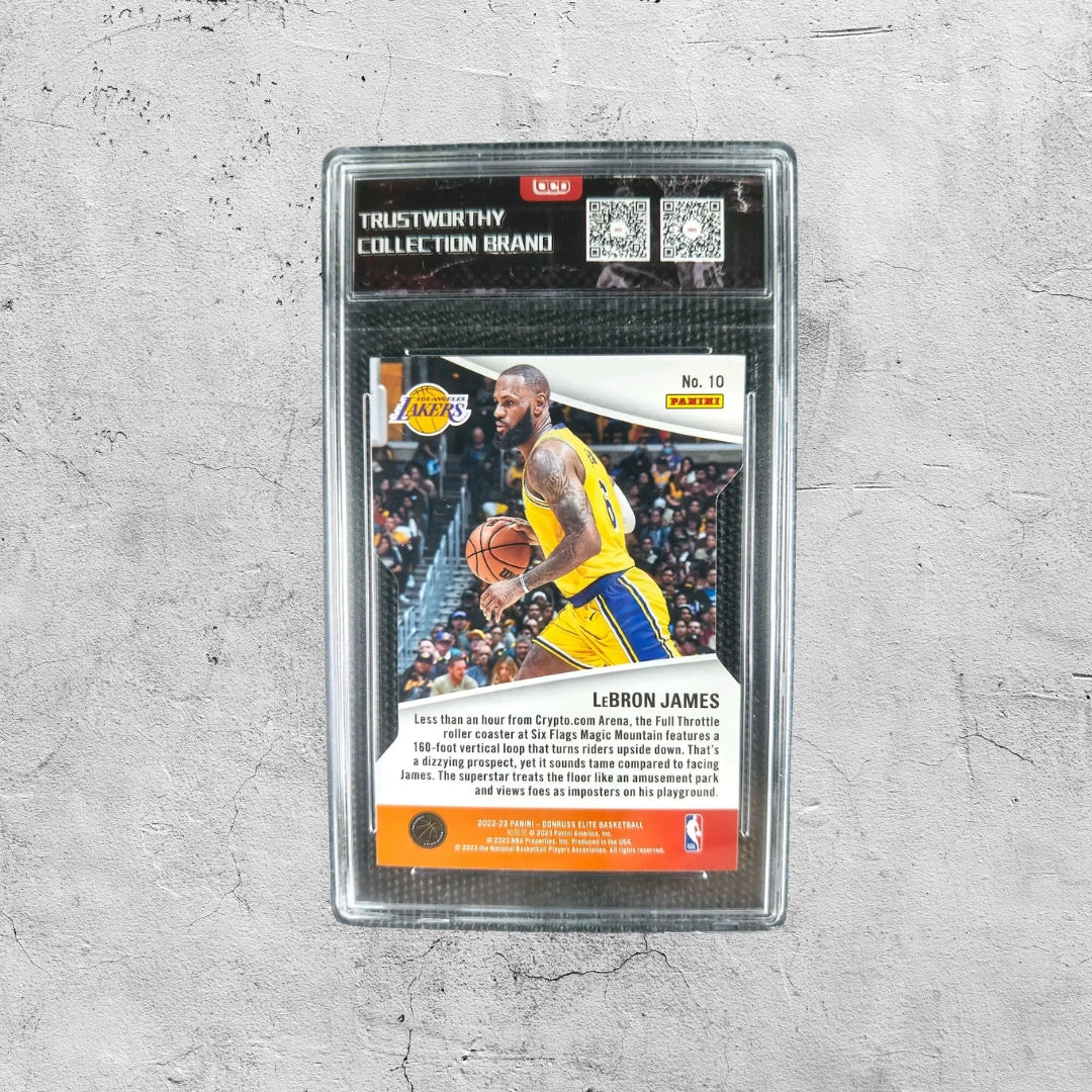 2022-23 Donruss Elite LeBron James Full Throttle Orange Die Cut SP OCD Pristine 10
