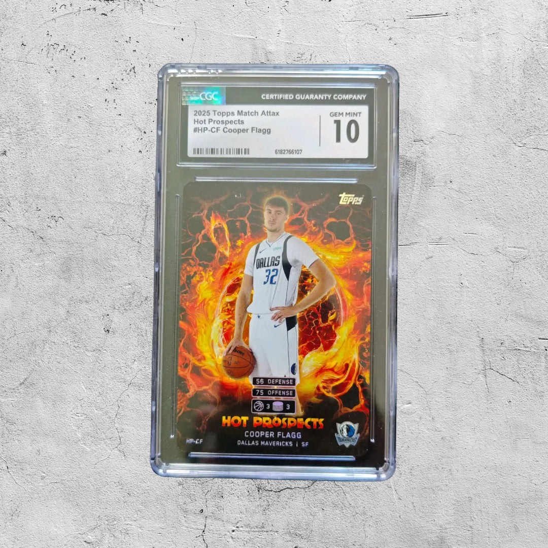 2025 Topps Match Attax Cooper Flagg RC Rookie Hot Prospects CGC GEM MINT 10 #HP-CF