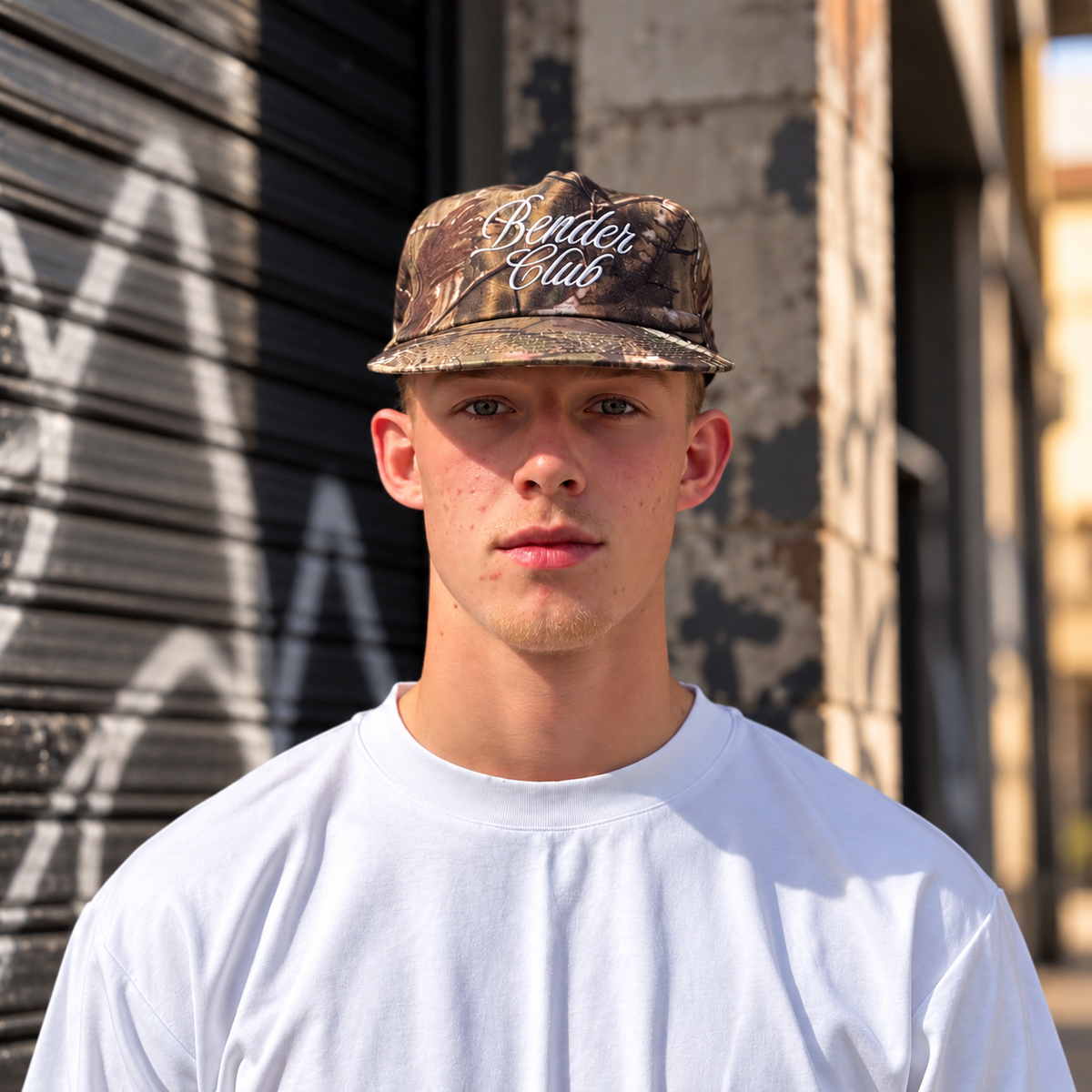 Bender Script Cap - Short Brim 5 Panel - Camo