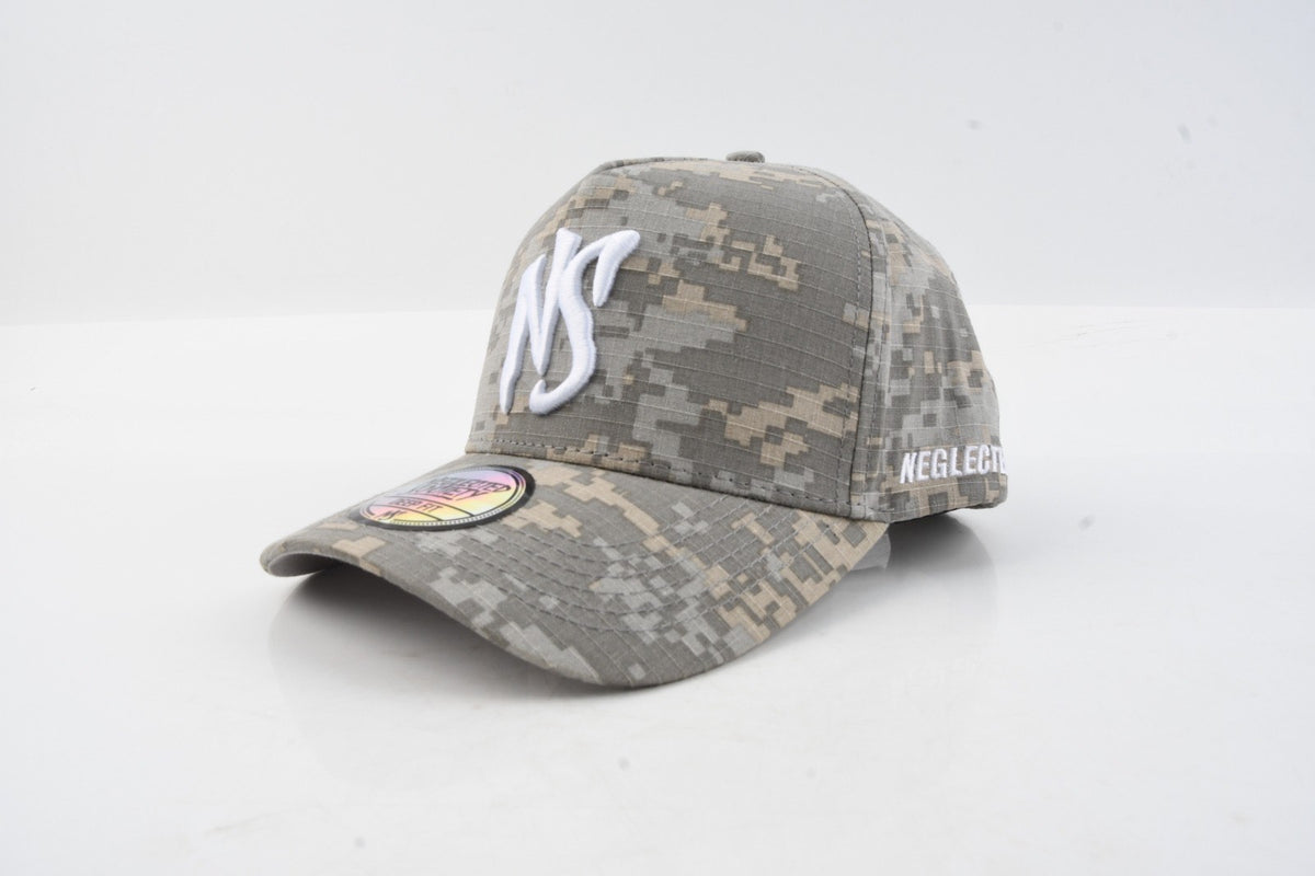 NS Aframe Digital Camo Grey White Snapback
