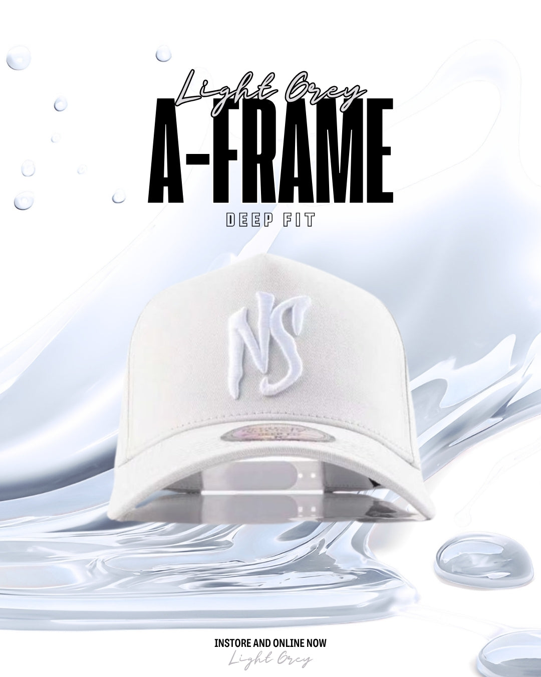 NS Aframe Light Grey White Snapback