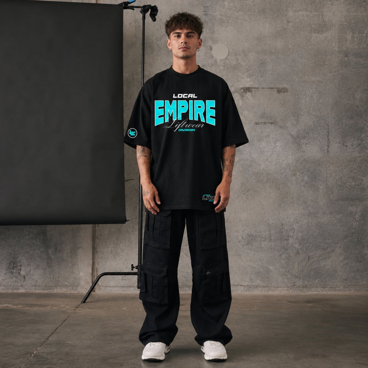 LWD Local Liftwear Division OS Tee - Black Teal