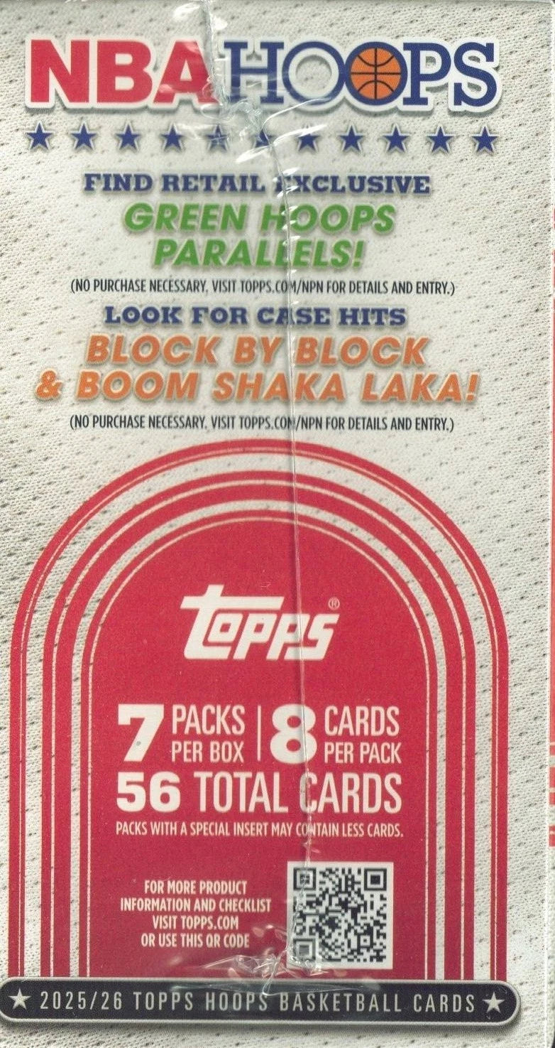 2025-26 TOPPS NBA HOOPS BASKETBALL FACTORY SEALED VALUE 56 Cards BLASTER BOX
