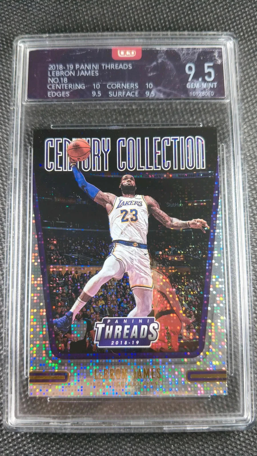2018-19 Panini Threads Century Collection LEBRON JAMES DAZZLE Lakers OCD 9.5 Gem Mint