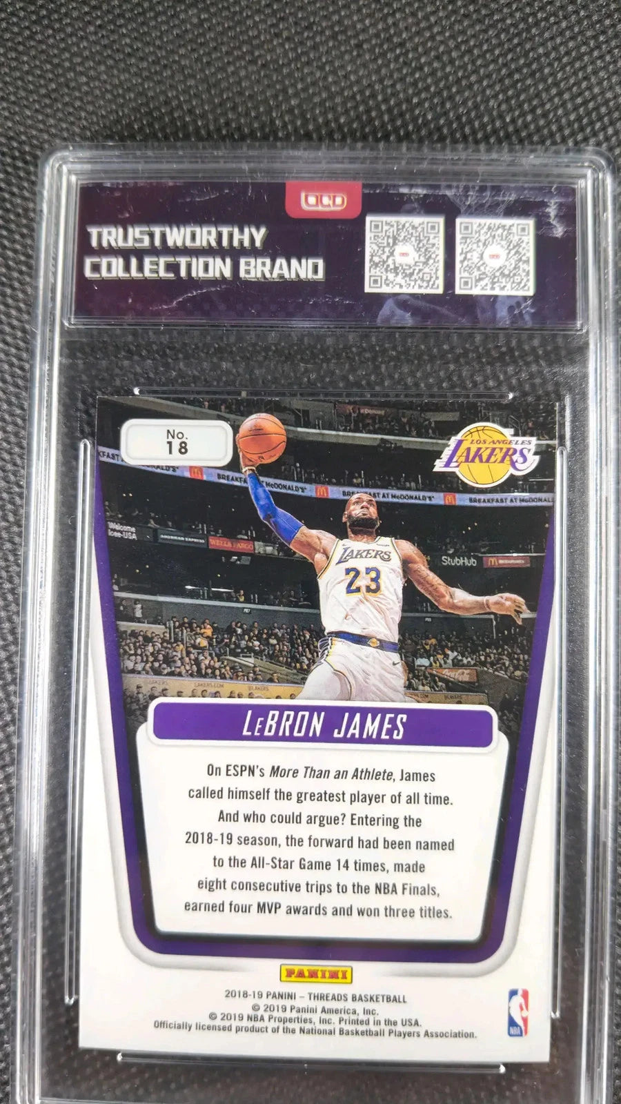2018-19 Panini Threads Century Collection LEBRON JAMES DAZZLE Lakers OCD 9.5 Gem Mint