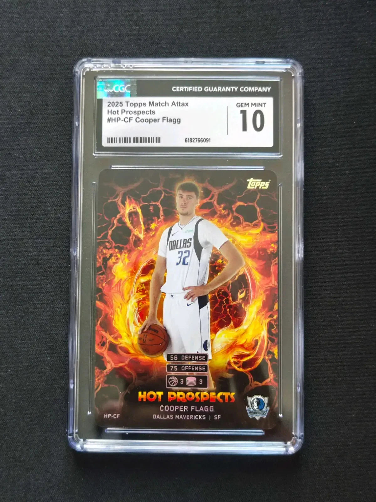 2025 TOPPS MATCH ATTAX HOT PROSPECTS #HP-CF COOPER FLAGG ROOKIE RC CGC 10