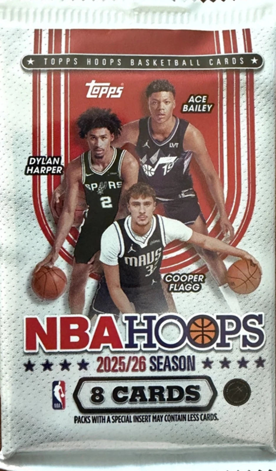 2025-26 Topps NBA Hoops Basketball Blaster Pack (8 Cards)