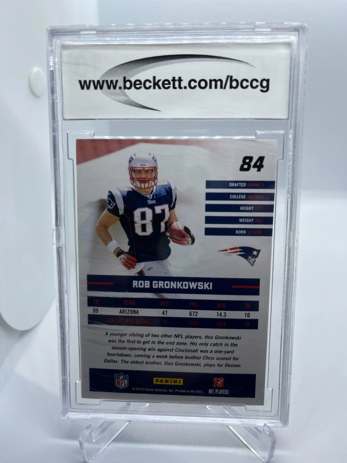 2010 Donruss #84 Rob Gronkowski Rated Rookie BCCG 10 Rated Rookie