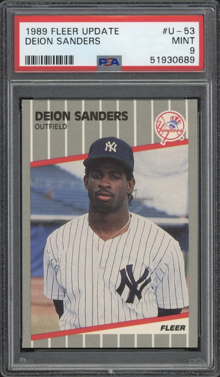 1989 Fleer Update Deion Sanders #U-53 PSA 9 MINT Rookie RC