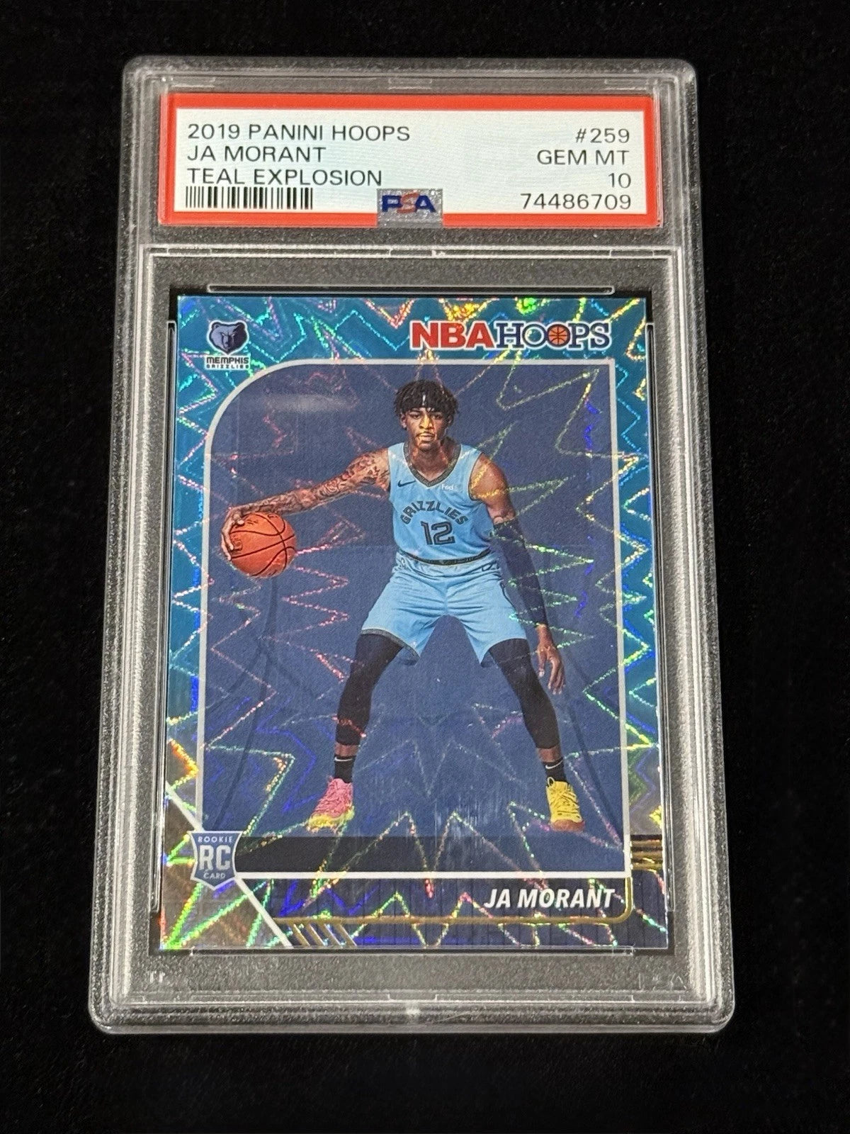 Ja Morant 2019-20 Panini NBA Hoops Teal Explosion Rookie #259 PSA 10 GEM MINT SP