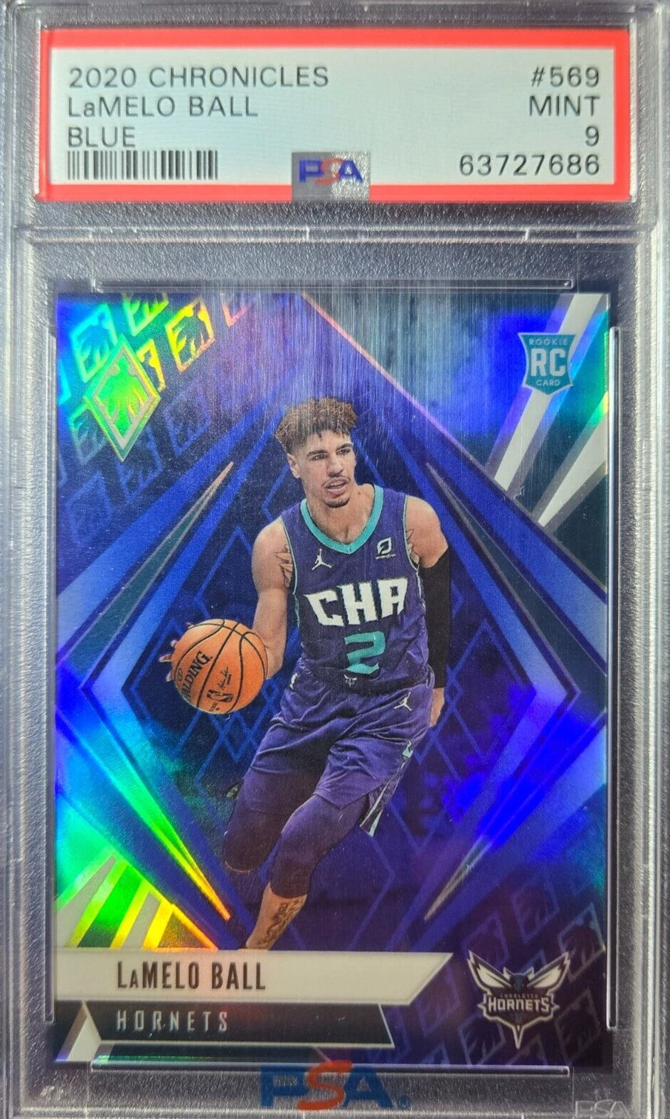 2020 Panini Chronicles LaMelo Ball Phoenix Blue #569 Rookie SP /99 PSA 9