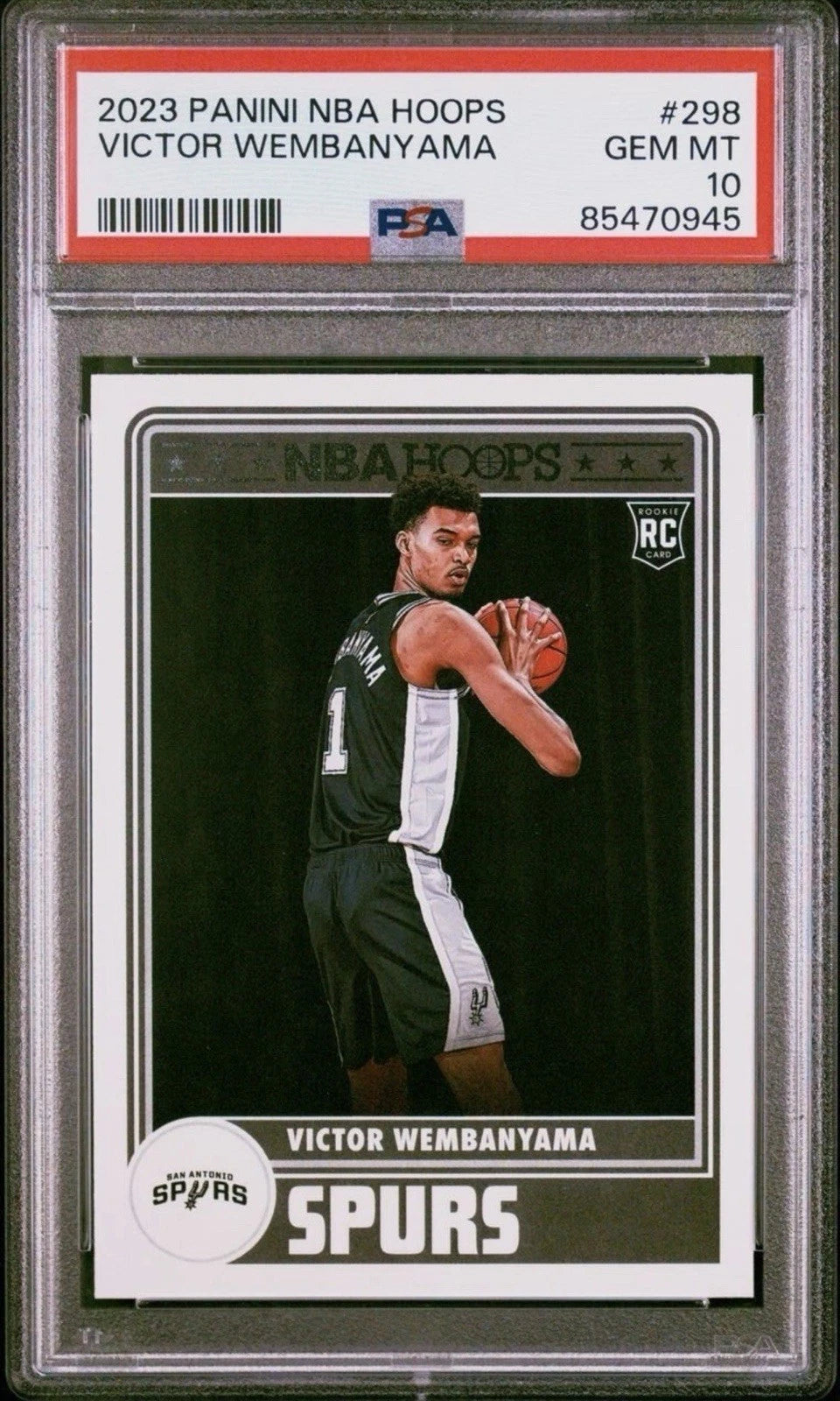 2023 Panini NBA Hoops Victor Wembanyama Rookie #298 PSA 10 GEM MINT Spurs