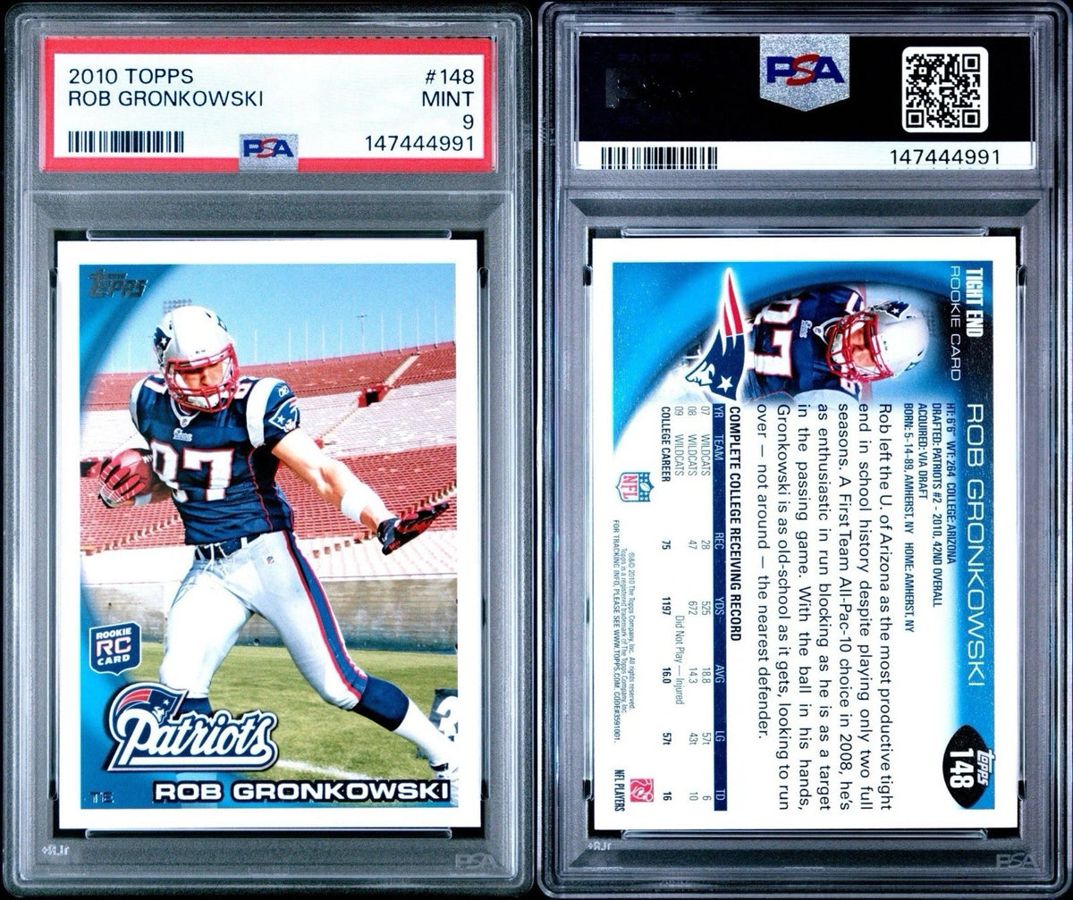 2010 Topps Rob Gronkowski Rookie #148 PSA 9