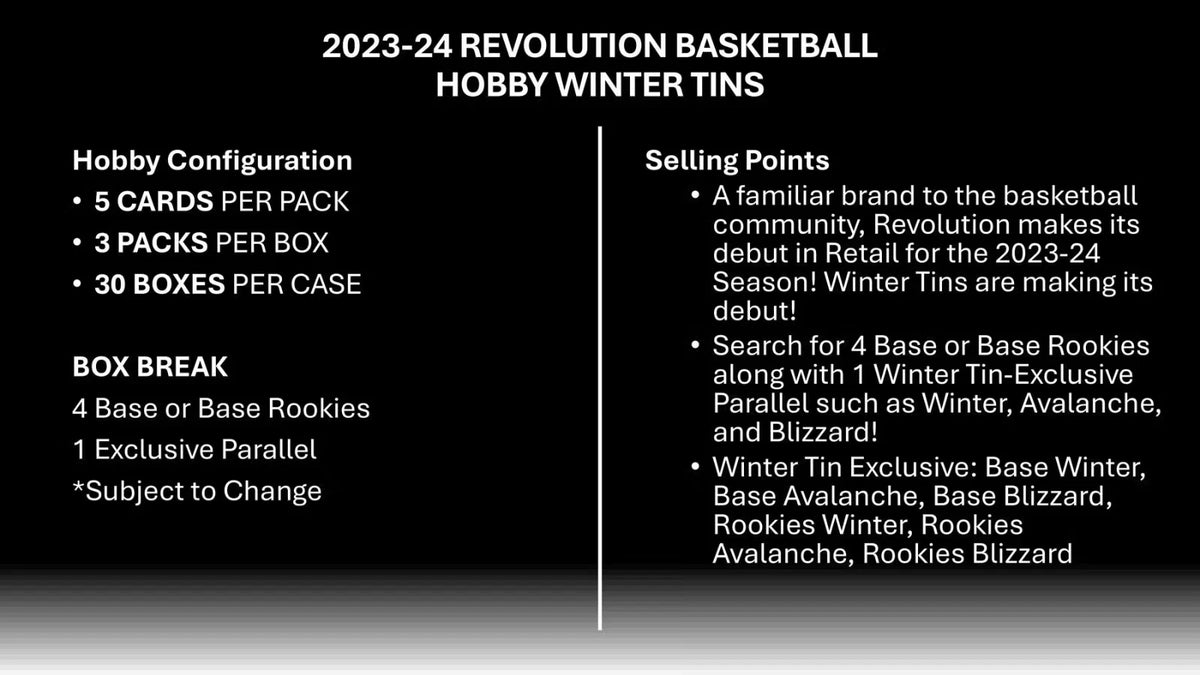 2023-24 Panini Revolution Winter Tin- 3 X 5-cards pack