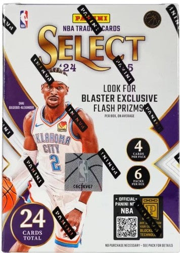 2024-25 Panini Select NBA Basketball Factory Sealed 6 Pack Blaster Box 24 Cards