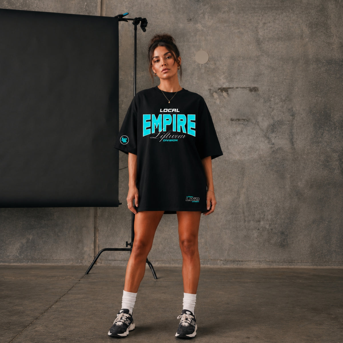 LWD Local Liftwear Division OS Tee - Black Teal