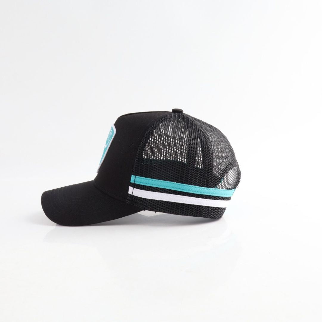 WW Badge Logo Trucker Black Teal