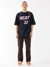 SHAQUILLE ONEAL MIAMI HEAT OS NAME & NUMBER TEE Vintage Black